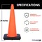Traffic Kontrol 28in Traffic Safety Cone, 7 lbs, Orange, No Reflective Collar, 6PC, 6PK TKTC-28-7-OR-NC-6 - alternate 2