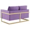 Leisuremod Lincoln Upholstered Velvet Loveseat with Gold Frame, Purple LA55PU - alternate 4