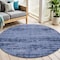 Homeroots 6' Denim Blue And Navy Blue Round Abstract Indoor Outdoor Area Rug 545952 - alternate 3