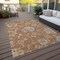Homeroots 8' X 10' Orange Copper And Gray Floral Washable Indoor Outdoor Area Rug 589497 - alternate 3