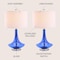 Jonathan Y Cecile 25.5" Glass Teardrop LED Table Lamp, Cobalt/Chrome, 2PK JYL1081D-SET2 - alternate 5