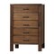 Homeroots 48" Oak Finish 5 Drawer Chest Dresser With Brass Metal Hardware 376967 - alternate 1