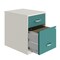 Space Solutions 14.25 in W 2 Drawer Vertical File Cabinet W/ Accessory Drawer, Pearl White / Teal 25970 - alternate 4