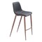 Homeroots Set of Two 30" Black And Brown Faux Leather And Steel Bar Height Bar Chairs 555686 - alternate 2