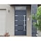 Vdomdoors Steel Door Deux 1105 Gray Graphite Transom Window Stainless Inserts Single Modern Painted-W36xH80+1 DEUX1105EXD-GRE-W36xH80+16-LH-O - alternate 1