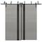Sartodoors Sliding Closet Barn Bypass Doors 84 x 96 inches, Planum 0040 Grey Oak with Black Glass, Sturdy 8ft PLANUM0040BBB-SS-8496 - alternate 3