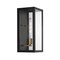 Jonathan Y Berlin 16" Modern Industrial Rectangular Iron/Glass LED Outdoor Lantern, Black/Gold Painting JYL7602A - alternate 1