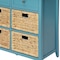 Homeroots 30in Teal Wood And Water Hyacinth Accent Cabinet With Six Drawers 286668 - alternate 4