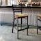 Flash Furniture Restaurant Stool, Ladder Back, Nat Seat, Seat Height Range: 29" XU-DG697BLAD-BAR-NATW-GG - alternate 3