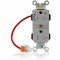Leviton Straight Blade Receptacle, 5-20R, 20 A, 125V AC, Flush Mount, Self-Grounded MT563-1CG - alternate 1