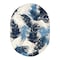 World Rug Gallery Vicenza Tropical Floral Indoor/Outdoor Area Rug 5 ft x 7 ft Oval Navy 8011NAVY5OV - alternate 2