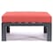 Leisuremod Chelsea Outdoor Patio Black Aluminum Ottomans With Red Cushions CSO30R2 - alternate 3