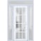 Vdomdoors Front Exterior Prehung FiberGlass Door Frosted Glass / Manux 8312 White Silk / 2 Sidelight and Tran MANUX8312EXD-WS-W14+36+14 x H80+14-LH - alternate 1