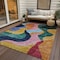 Homeroots 9' X 12' Green Orange And Pink Abstract Washable Indoor Outdoor Area Rug 604454 - alternate 3