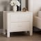 Baxton Studio Laria Modern White Teddy-Bear Fabric 2-Drawer Nightstand 253-13997-ZORO - alternate 4