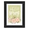 Homeroots Hello Spring Floral Black Framed Print Wall Art 529890 - alternate 1
