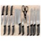 Oster Lindbergh 14 Piece Stainless Steel Cutlery Knife Set in Black with Cutting Board 137550.14 - alternate 1
