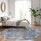 Homeroots 8' Blue Brown And Beige Round Floral Washable Indoor Outdoor Area Rug 605457 - alternate 2