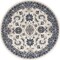 Homeroots 8' Ivory And Blue Round Floral Indoor Outdoor Area Rug 572565 - alternate 1