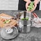 Korkmaz Perla 3 Piece 3.5 Liter Stainless Steel Casserole Steamer with Lid in Silver A1521 - alternate 3