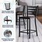 Flash Furniture HERCULES Black Ladder Back Metal Restaurant Counter Stool - Walnut Wood Seat XU-DG697BLAD-24-WALW-GG - alternate 5
