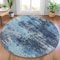 Homeroots 8' Blue And Ivory Round Abstract Washable Indoor Outdoor Area Rug 630641 - alternate 1