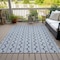 Homeroots 9' X 12' Denim Blue And Ivory Ogee Washable Indoor Outdoor Area Rug 601552 - alternate 4