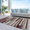 Homeroots 10' X 14' Merlot Burgundy And Beige Striped Washable Indoor Outdoor Area Rug 613301 - alternate 3