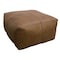 Homeroots 22" Brown Genuine Leather Pouf Ottoman 605990 - alternate 4