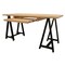 Homeroots 60" Natural and Black Solid Wood and Metal Trestle Executive Desk 608136 - alternate 4