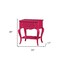Homeroots 24" X 17" X 26" Magenta Pine Wood Nightstand 285575 - alternate 2