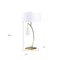 Homeroots 29" Gold Metal Two Light Arched Table Lamp With White Drum Shade 524265 - alternate 3