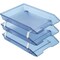 Acrimet Facility 3 Tier Letter Tray Front Load Size Desktop File Organizer Plastic Clear Blue 265.2 - alternate 1
