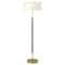 Homeroots 61" Brass Two Light Floor Lamp With White Frosted Glass Drum Shade 523571 - alternate 3