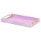 Homeroots 16in Pink Faux Shagreen Serving Tray With Handles 713550 - alternate 1