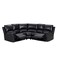 Homeroots Black Polyester Blend Power Reclining U Shaped Three Piece Corner Sectional 366243 - alternate 1