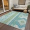 Homeroots 10' X 14' Mint Green Blue And Ivory Aztec Washable Indoor Outdoor Area Rug 598483 - alternate 4