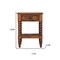 Homeroots 24" Brown Solid Wood Two Drawer Nightstand 701729 - alternate 5