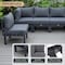Leisuremod Chelsea 6-Piece Patio Sectional Black Aluminum With Cushions, Black CSBL-6BL - alternate 4