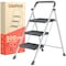 Campior Gray 3-Step Foldable Stool, Heavy-Duty, 500 lbs Capacity, Anti-Slip Feet, Steel Frame, Space-Saving DRIB3STPGRY - alternate 1