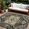 Homeroots 10' X 14' Black Gray And Ivory Oriental Washable Indoor Outdoor Area Rug 600143 - alternate 1