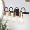 Jonathan Y Marais 29.75" 4-Light Iron/Glass Rustic Vintage LED Vanity Light, Black/Brass Gold JYL3529A - alternate 4