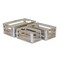Homeroots Set of Three Natural Solid Wood And Metal Crate, 3PK 487702 - alternate 4