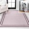 Jonathan Y Sloane Classic 2-Stripe Border Non-Slip Machine-Washable Light Purple/Dark Purple 4ft x 6ft Area Rug WSH125D-4 - alternate 1