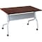 Lorell Rectangle Lorell Mahogany Flip Top Training Table, 23.6 W, 48 L, 29.5 H, Nylon Top, Mahogany LLR60722 - alternate 1