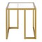 Homeroots 22" Brass And Clear Glass And Steel Square End Table 543846 - alternate 2