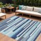 Homeroots 10' X 14' Blue Gray And Ivory Striped Washable Indoor Outdoor Area Rug 613265 - alternate 1