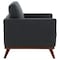 Leisuremod Chester Modern Leather Accent Armchair with Birch Wood Base, Black CS33BL-L - alternate 3