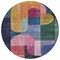 Homeroots 8' Green Copper And Pink Round Abstract Washable Indoor Outdoor Area Rug 604478 - alternate 3
