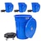 Magnum Tool Blue 55 Gallon Trash Can Set, Trash Can, Quiet Dolly, and Reinforced Lid, 4 Set CMTC-CLD0-55B04 - alternate 1